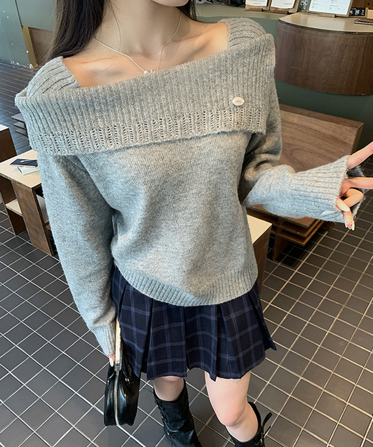 アンバランスストリングニット GREY