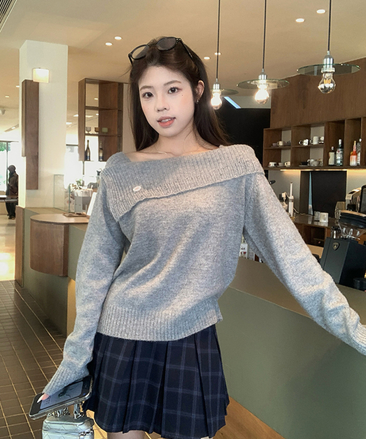 アンバランスストリングニット GREY