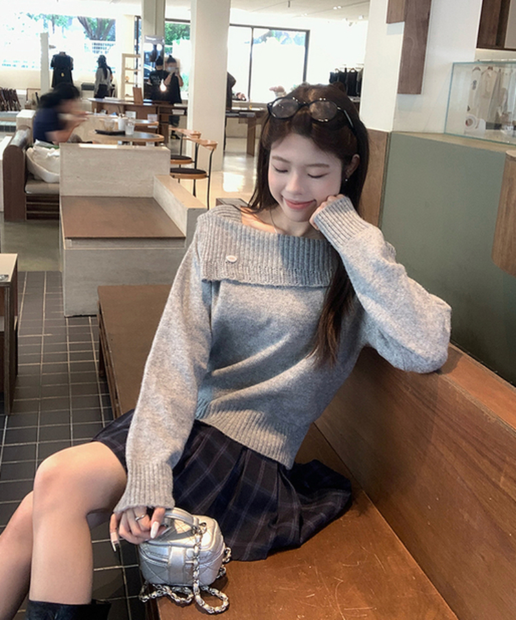 アンバランスストリングニット GREY