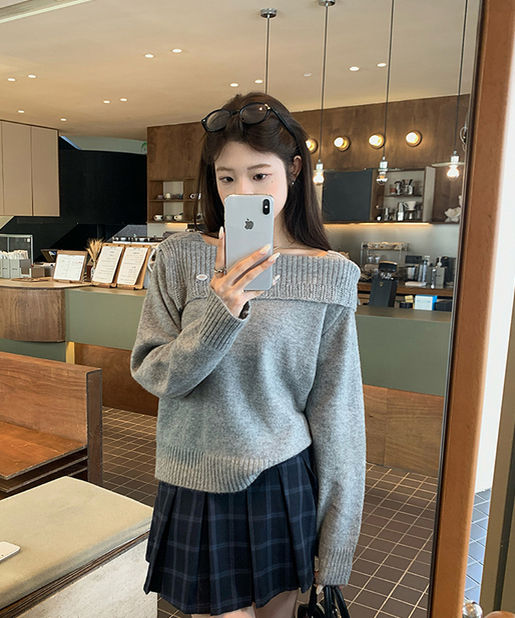 アンバランスストリングニット GREY