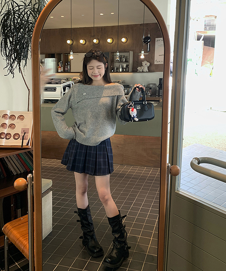 アンバランスストリングニット GREY