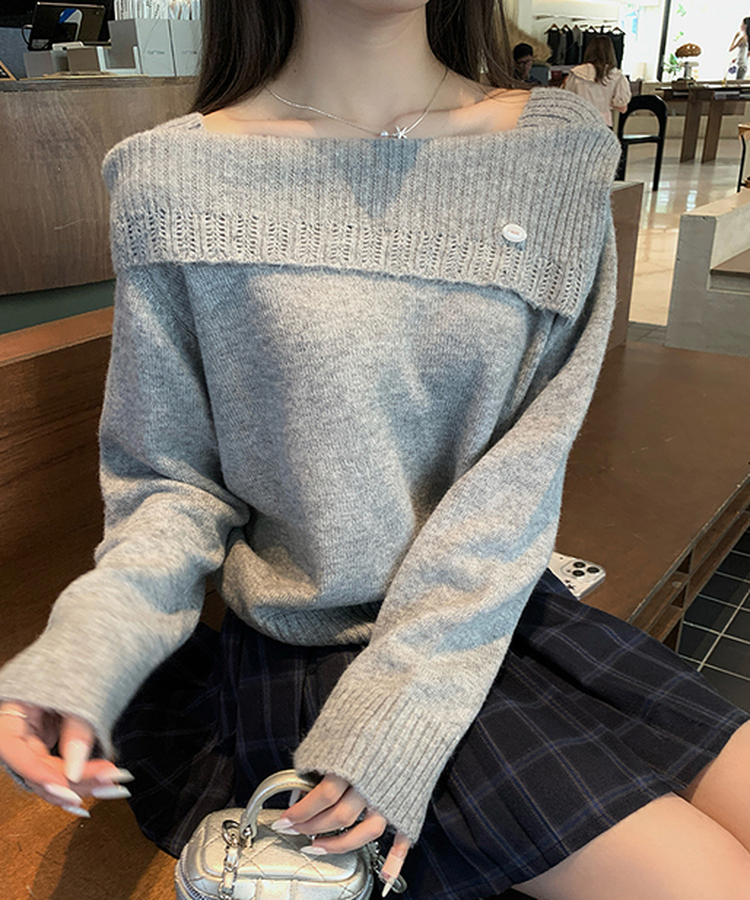 アンバランスストリングニット GREY