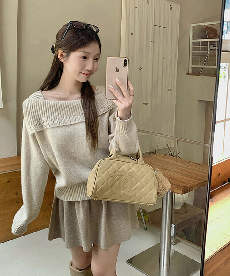 アンバランスストリングニット LIGHT BEIGE