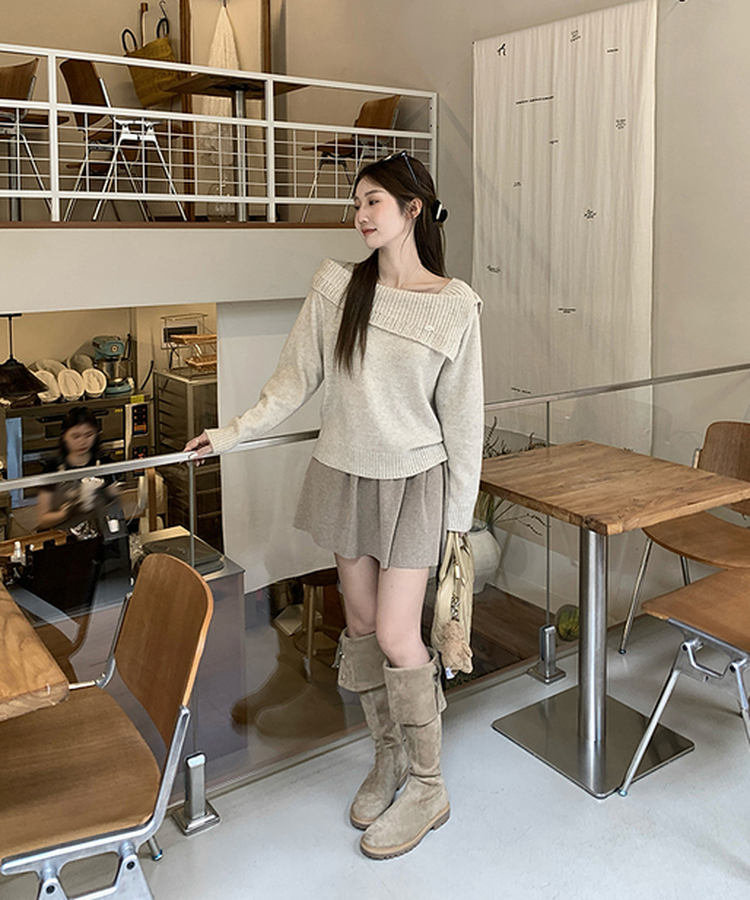 アンバランスストリングニット LIGHT BEIGE