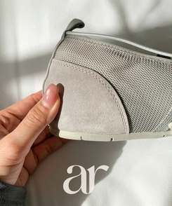 （Pinterestムード♥）リボンストラップ メッシュスニーカー GRAY