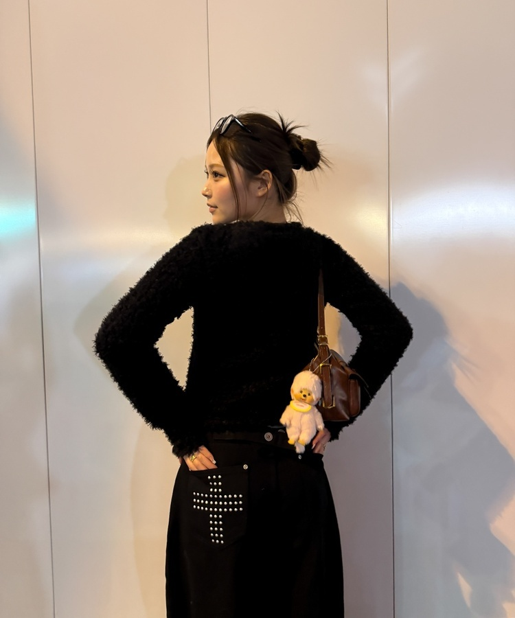 モチーフポケットクロスワイドパンツ BLACK