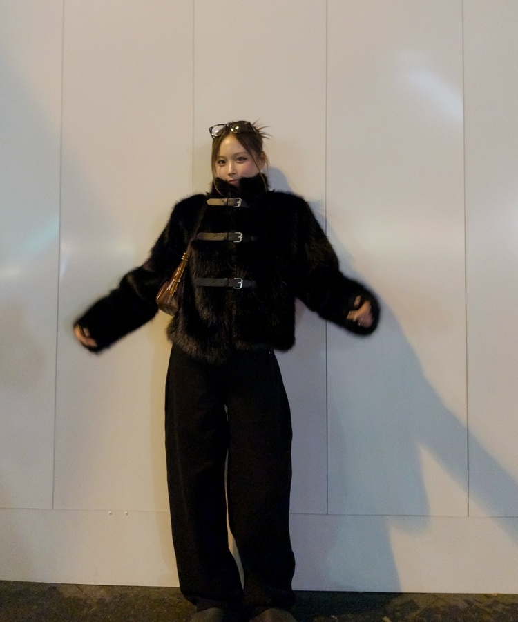 モチーフポケットクロスワイドパンツ BLACK