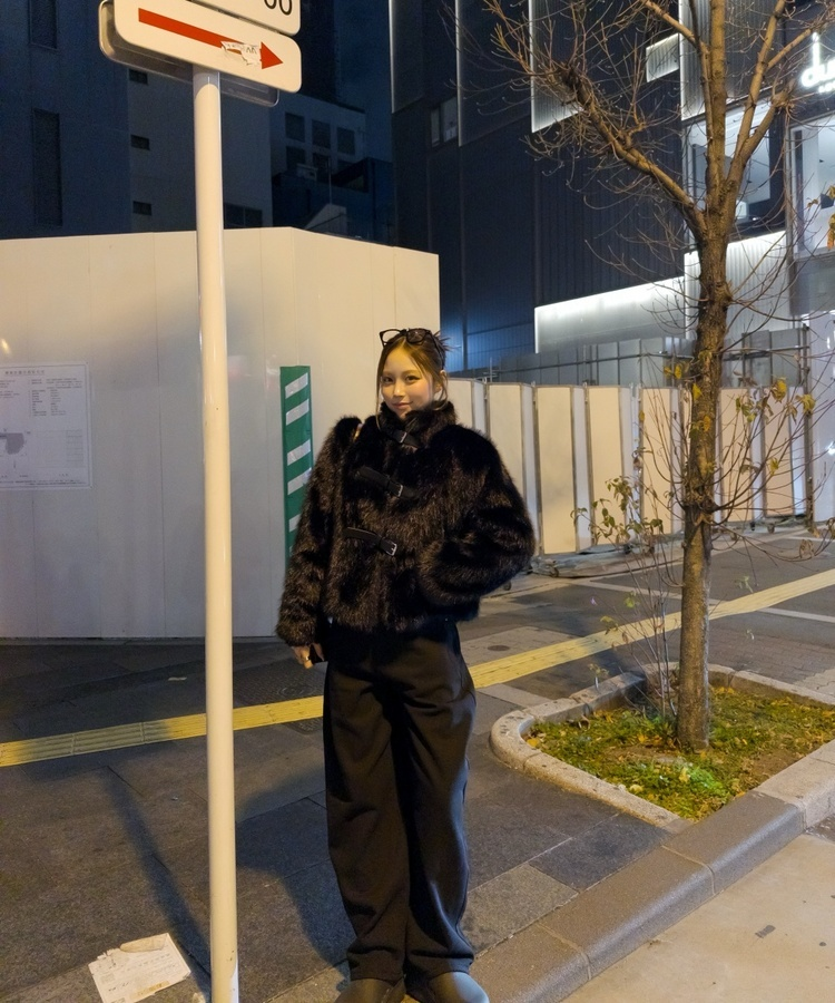 モチーフポケットクロスワイドパンツ BLACK