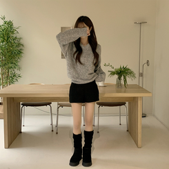 배배 브이넥 루즈핏 겨울 긴팔 울 니트 데일리 오버핏 기본 상의 6color