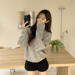 배배 브이넥 루즈핏 겨울 긴팔 울 니트 데일리 오버핏 기본 상의 6color