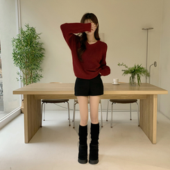 배배 브이넥 루즈핏 겨울 긴팔 울 니트 데일리 오버핏 기본 상의 6color