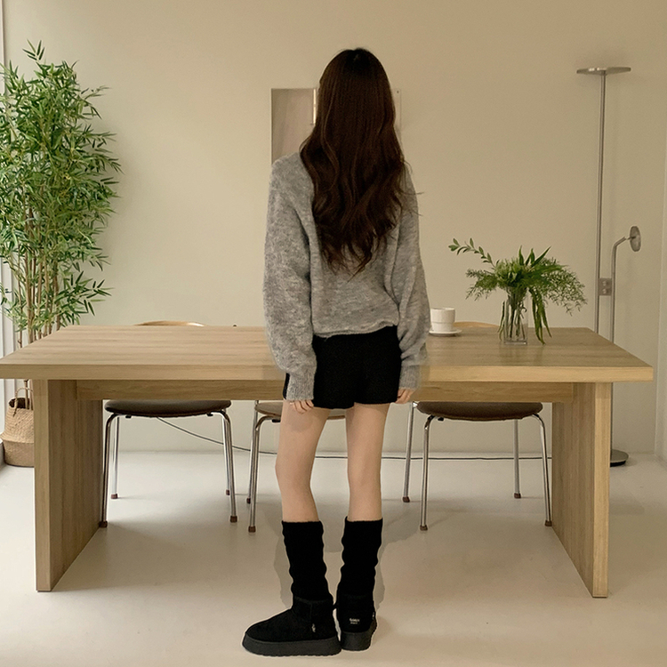 배배 브이넥 루즈핏 겨울 긴팔 울 니트 데일리 오버핏 기본 상의 6color