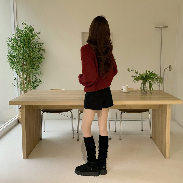 배배 브이넥 루즈핏 겨울 긴팔 울 니트 데일리 오버핏 기본 상의 6color