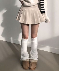 엔초 미니 플리츠 울 모직 팬츠 스커트 속바지내장 주름치마