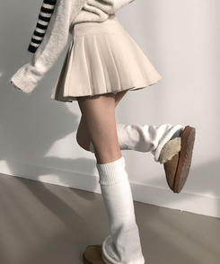 엔초 미니 플리츠 울 모직 팬츠 스커트 속바지내장 주름치마