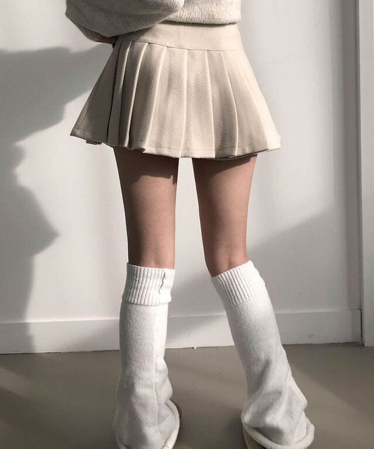 엔초 미니 플리츠 울 모직 팬츠 스커트 속바지내장 주름치마