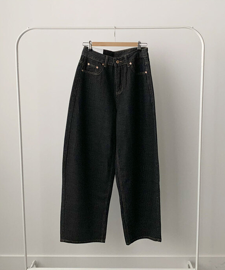 보노 레오파드 레터링 패치 자수 벌룬핏 데님 팬츠