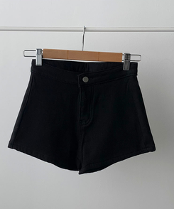 미찌 하이웨스트 슬림핏 스판 융기모 숏팬츠