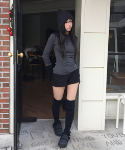 ハイウールレッグウォーマー BLACK