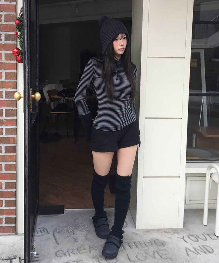 ハイウールレッグウォーマー BLACK