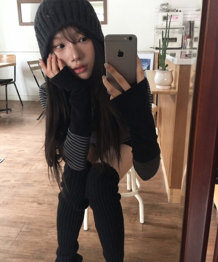 ハイウールレッグウォーマー BLACK