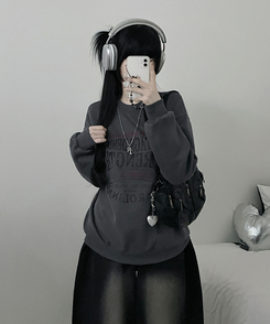 1987빈티지레터링프린팅박스핏기모맨투맨 먹색