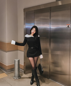 バイカラーシャツブラウス BLACK