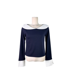 バイカラーシャツブラウス