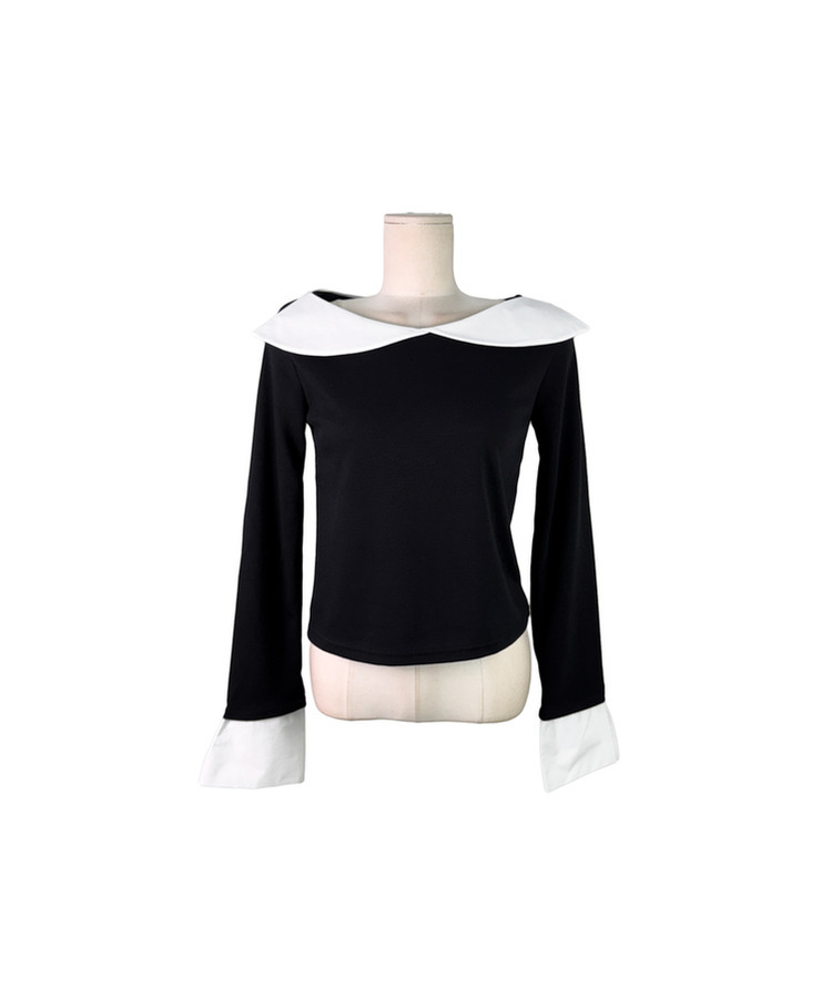 バイカラーシャツブラウス