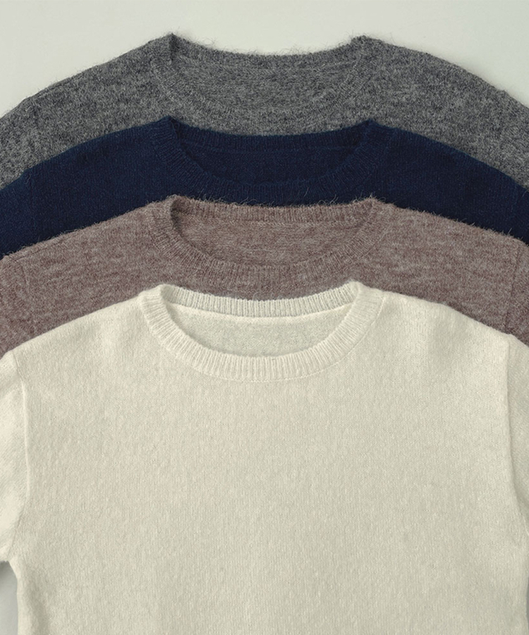 울 워머 버튼 소매 트임 페미닌 긴팔 니트