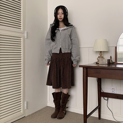 ドットミディスカート BROWN