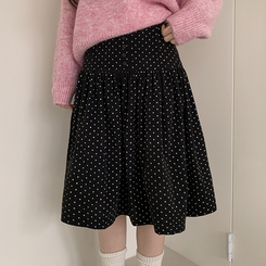 ドットミディスカート BLACK