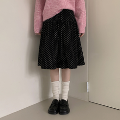 ドットミディスカート BLACK