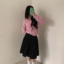 ドットミディスカート BLACK