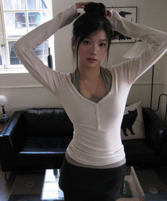 【カップ付き】【起毛】ホールターストライプキャミソール GREY