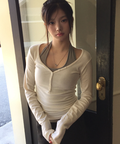 【カップ付き】【起毛】ホールターストライプキャミソール GREY