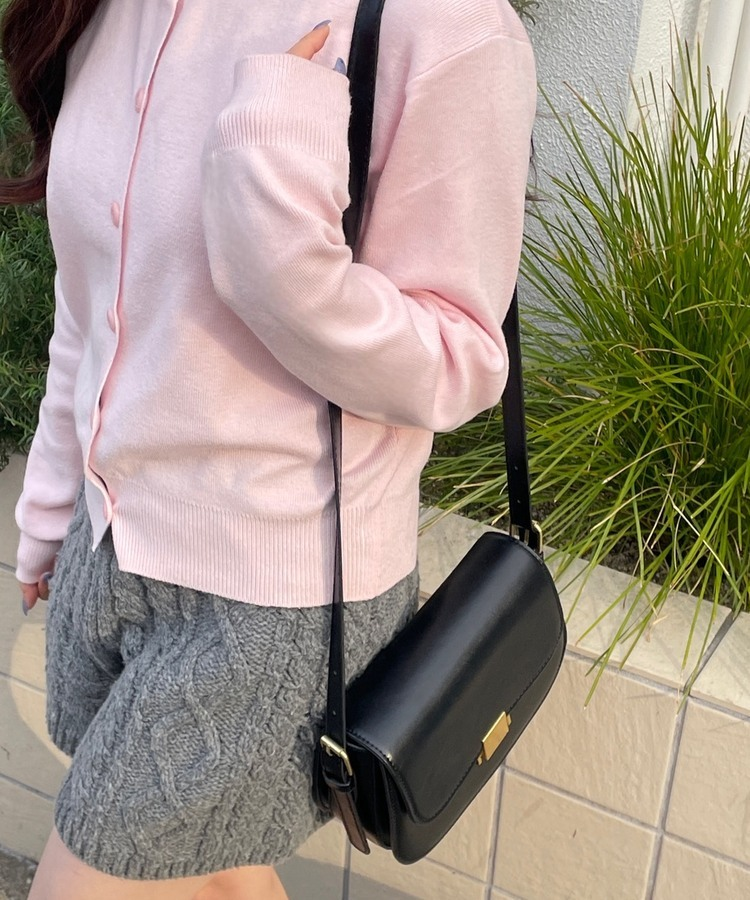 데일리 캐주얼 숄더 크로스백 블랙