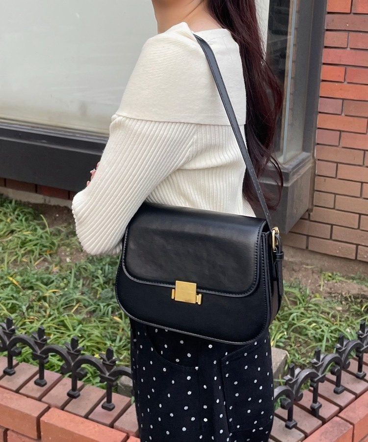 데일리 캐주얼 숄더 크로스백 블랙