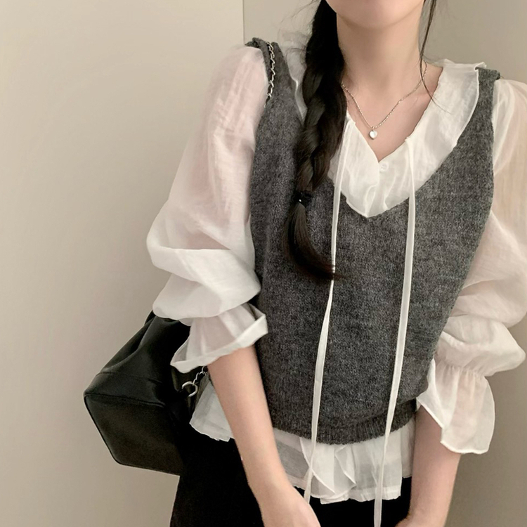 러브 프릴 봄 긴팔 블라우스 벚꽃 봄 봄옷 봄블라우스 하객룩 화이트