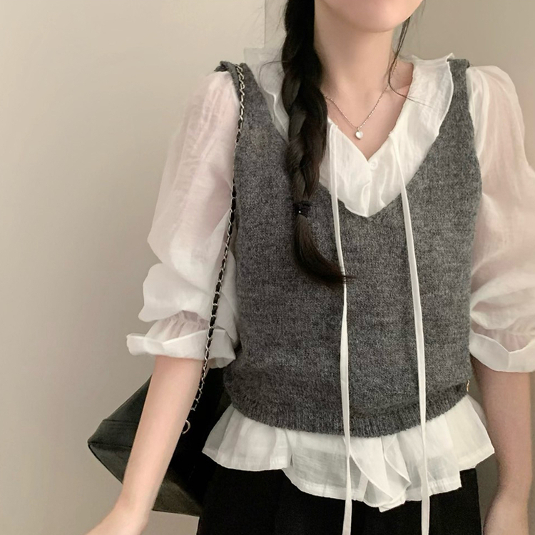 러브 프릴 봄 긴팔 블라우스 벚꽃 봄 봄옷 봄블라우스 하객룩 화이트