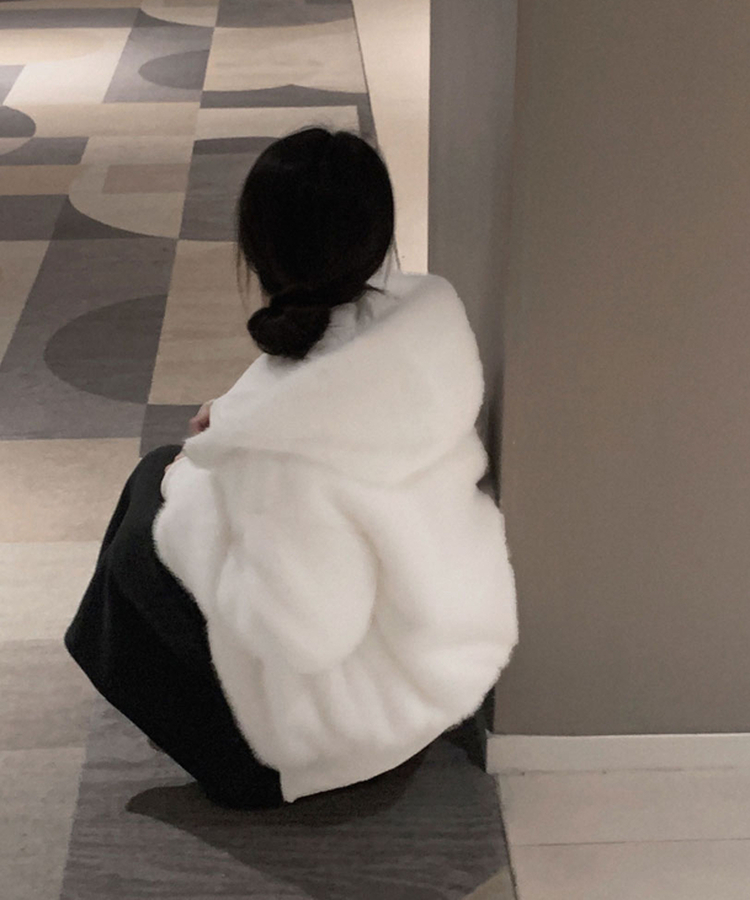 양면으로 착용가능한리버시블 양면 페이크 밍크 퍼 루즈핏 후드 집업 점퍼