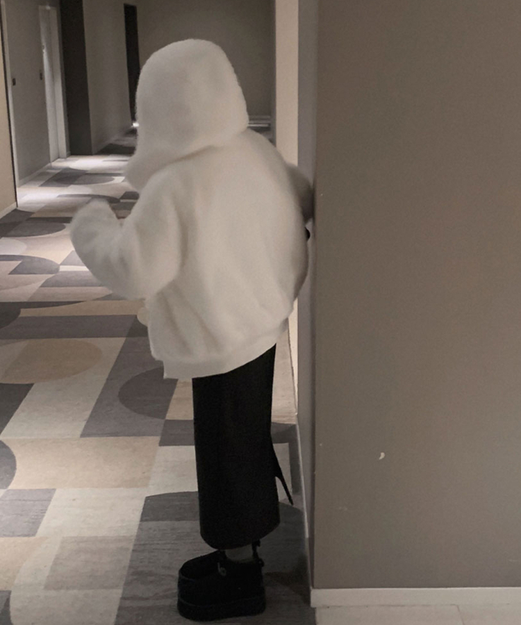 양면으로 착용가능한리버시블 양면 페이크 밍크 퍼 루즈핏 후드 집업 점퍼