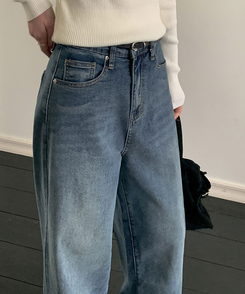 【丈別】ハイウエストワイドデニムパンツ(5color) VINTAGE BLUE
