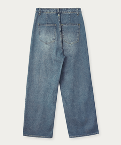 【丈別】ハイウエストワイドデニムパンツ(5color)