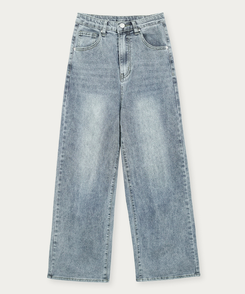 【丈別】ハイウエストワイドデニムパンツ(5color)