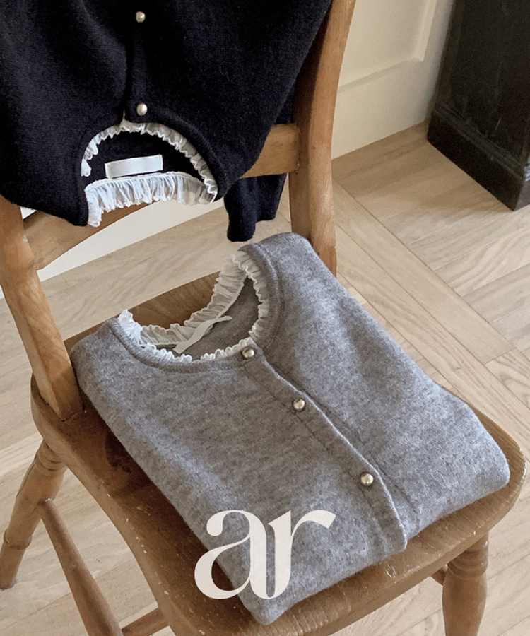 ラウンドフリルカーディガン