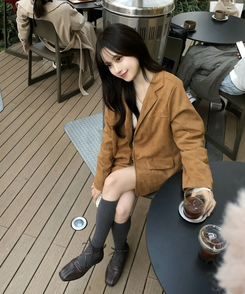 スウェードジャケット CAMEL