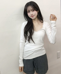 無地ニットショートパンツ CHARCOAL