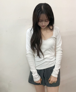 無地ニットショートパンツ CHARCOAL