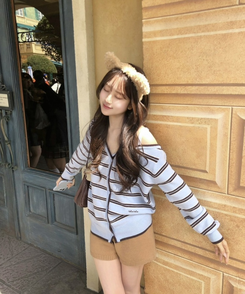 無地ニットショートパンツ DEEP BEIGE